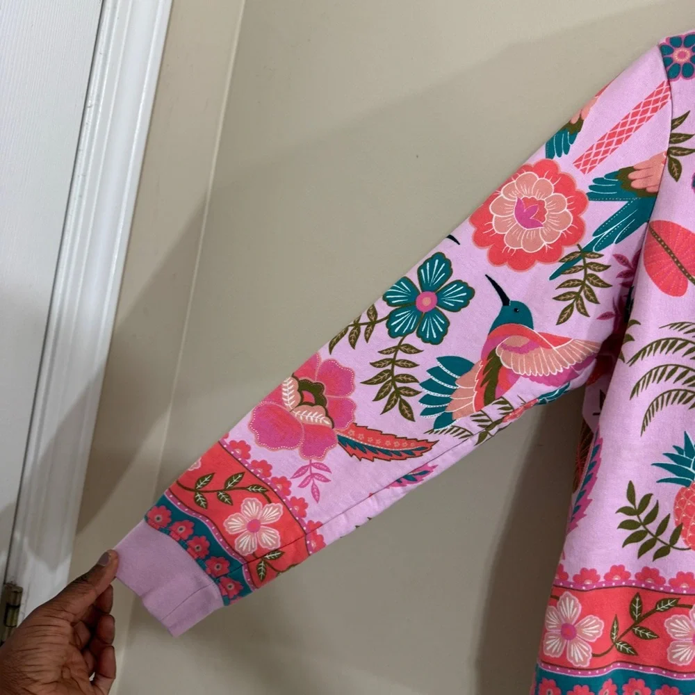 Boden Women's Floral Hummingbird Graphic Sweatshirt size S Casual Athleisure - Picture 4 of 10